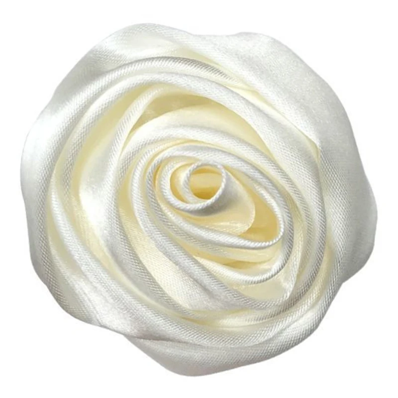 652F Elegant Milk White Floral Hair Clip Artificial Camellia Rose Flower Alligator Hairpins Wedding Bridal Barrette Corsage