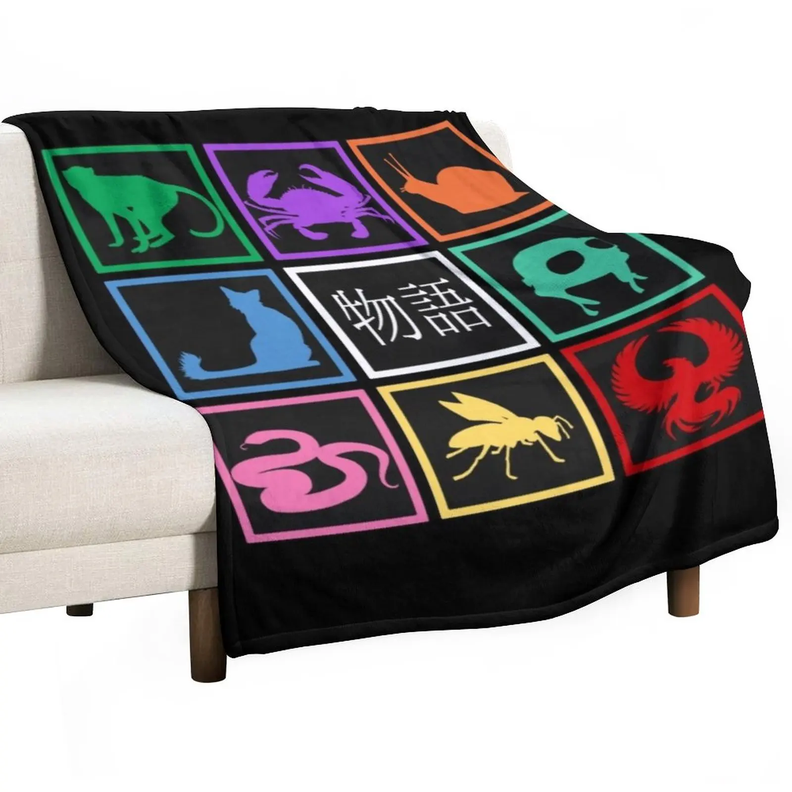 

Monogatari Throw Blanket Bed Fashionable Blanket cosplay anime Fluffy Blankets Large Vintage Blanket