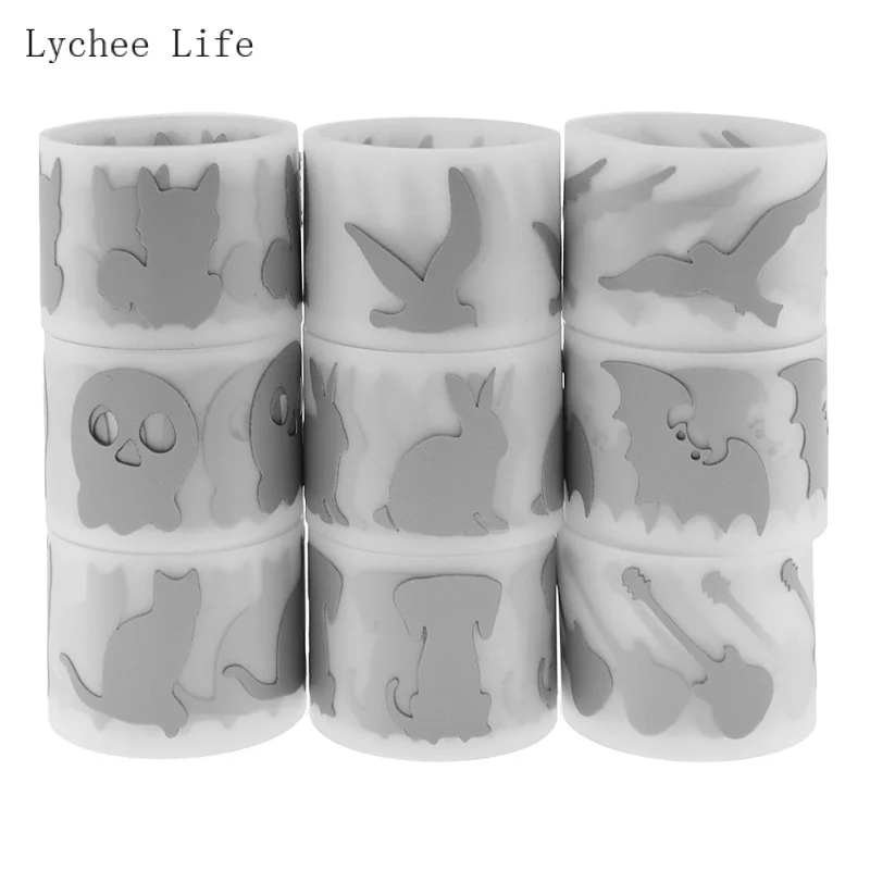 Lychee Life 100cm Cartoon Reflective Sticker Vinyl Film For Garment DIY Iron On Fabric Clothing Tape Sewing Accessories