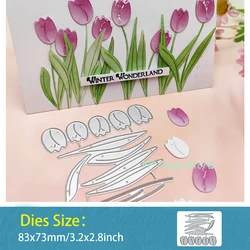 Tulipa Flores Metal Corte morre para Scrapbooking, DIY Álbum Embossing Pasta, Paper Card Maker, Stencils Template, Novo