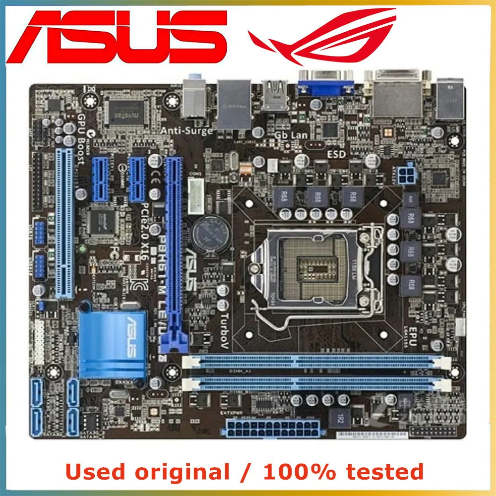 

For ASUS P8H61-M LE/USB3 Computer Motherboard LGA 1155 DDR3 16G For Intel H61 P8H61 Desktop Mainboard SATA II PCI-E 2.0 X16