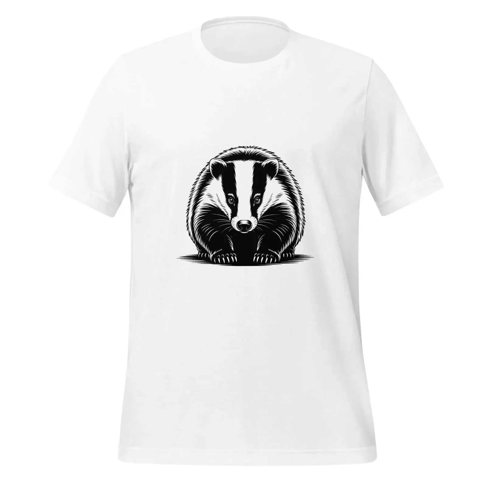 Badger Faceoff T Shirt Fierce Woodland Animal vintage Washed fashion Versatile Unisex Comfortable streetwear Slightly Stretched