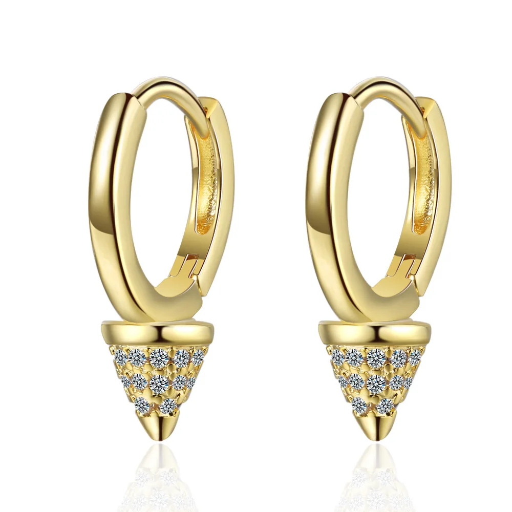 Pendientes grandes tipo gota de plata de ley 925 con circonita y diseño de cono para mujer 2026
