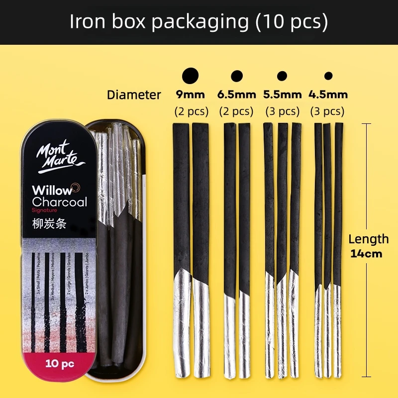 10pcs Willow Charcoal Sticks Charcoal Pencil for Sketching Sketch Charcoal Stick Charcoal Drawing Sticks for Fine Art Students
