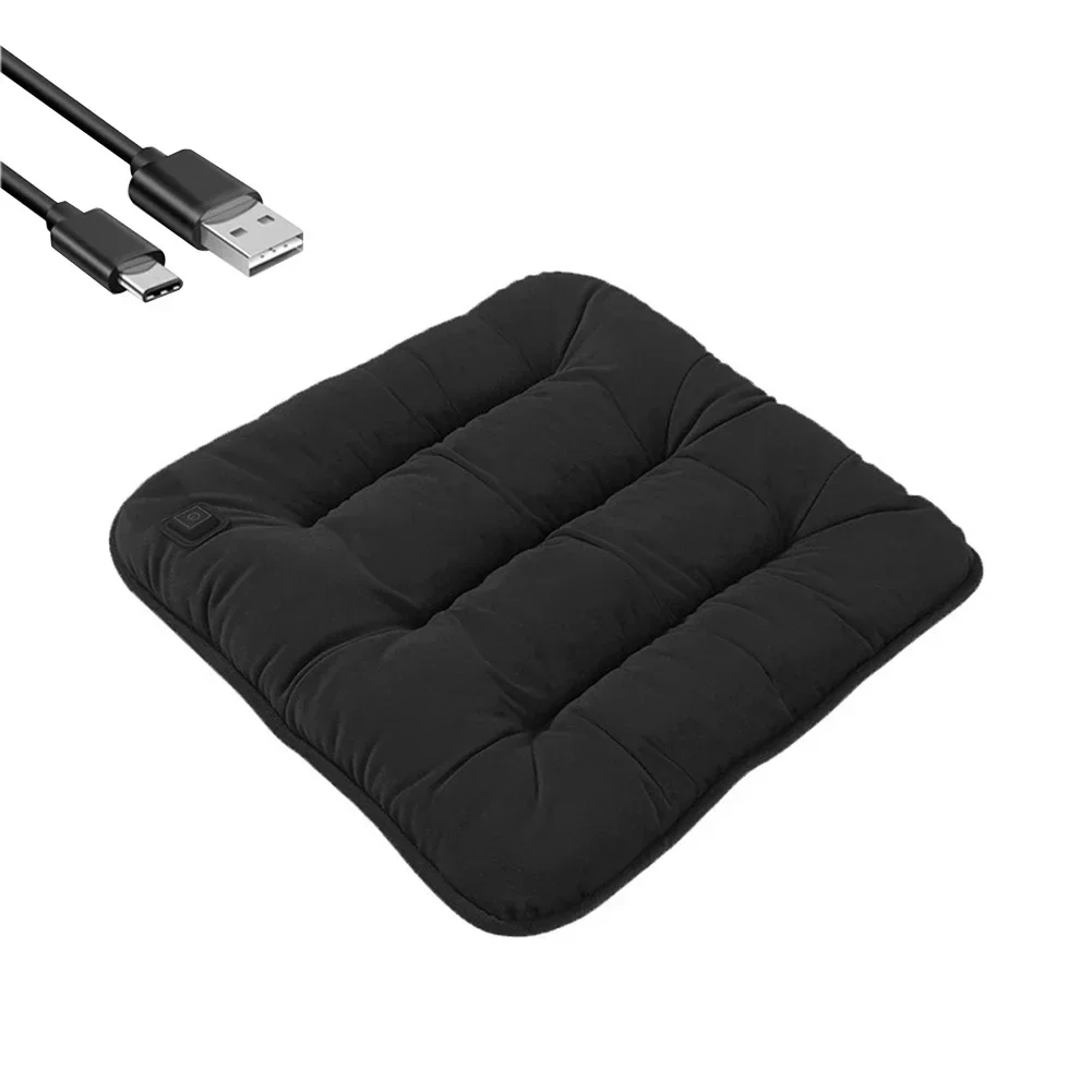 Car Heated Seat Cushion USB Power 3 Levels Graphene Heated Seat Pad Winter Warm Seat Cushion Park Stadium Car Travel Accessories