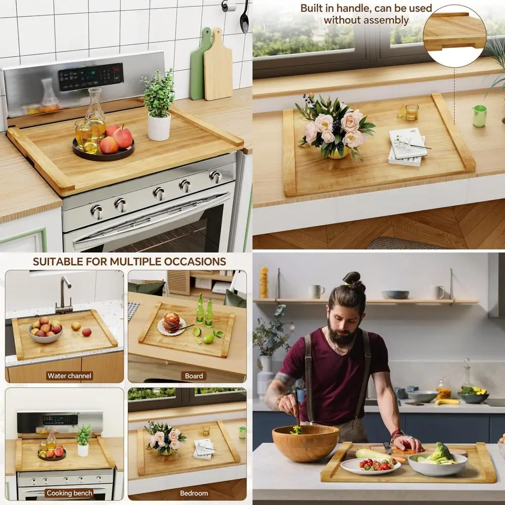 

Декоративный кухонный сервировочный поднос в деревенском стиле — 30 x 22, верхняя крышка для дровяной печи для электрических и газовых плит — сервировочная доска с яркой