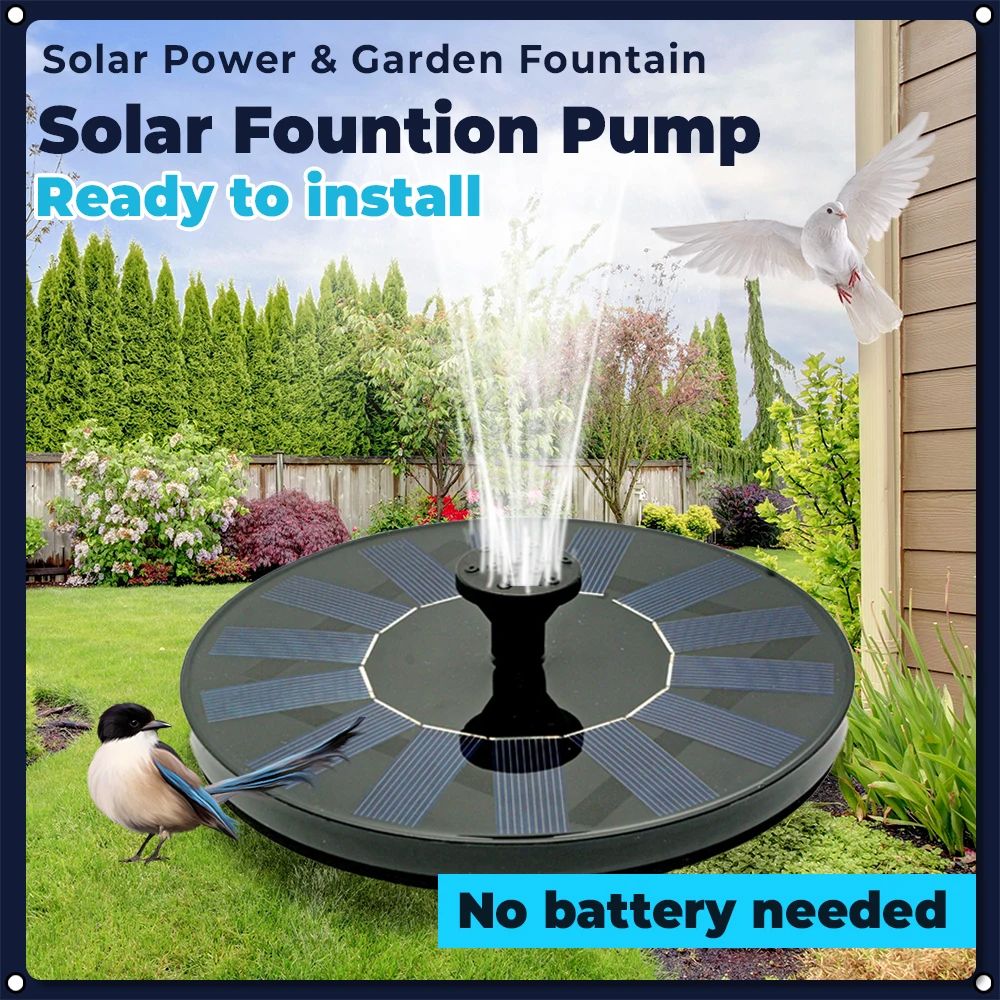 

Solar Fountain Pump 2.5W with 6Nozzles ,Solar Powered Pump for Bird Bath,Pond,Garden and Other Places Water Fountain Indoor