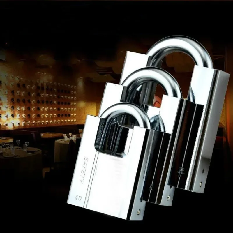 Keyed Padlock Waterproof Antirust, Multifunctional Padlock,Anti-Theft Lock Pry Door Lock Unlocked Head Window Lock