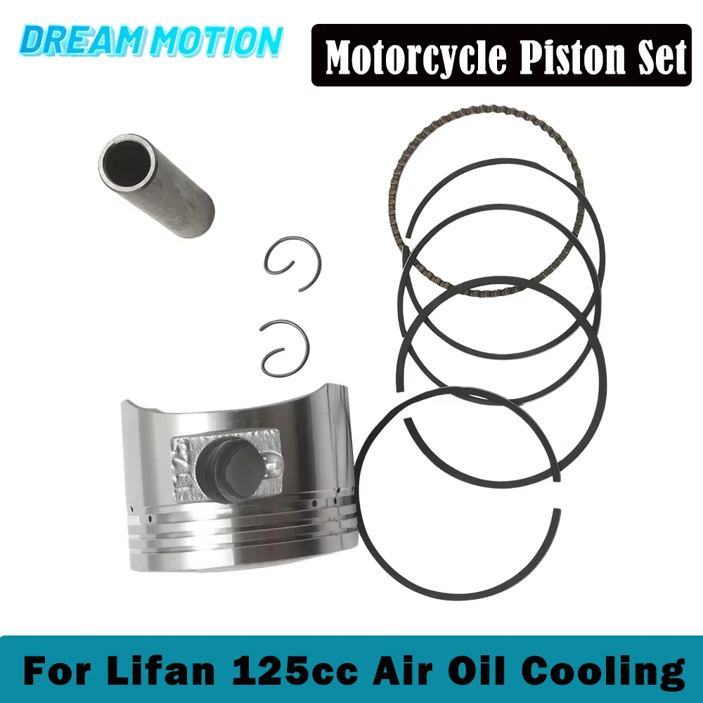 Motorcycle Piston Set 52.4mm 14mm Pin For Lifan 125 LF125 125cc Air Oil Cooling Horizontal Engine Dirt Pit Bike ATV Quad Monkey