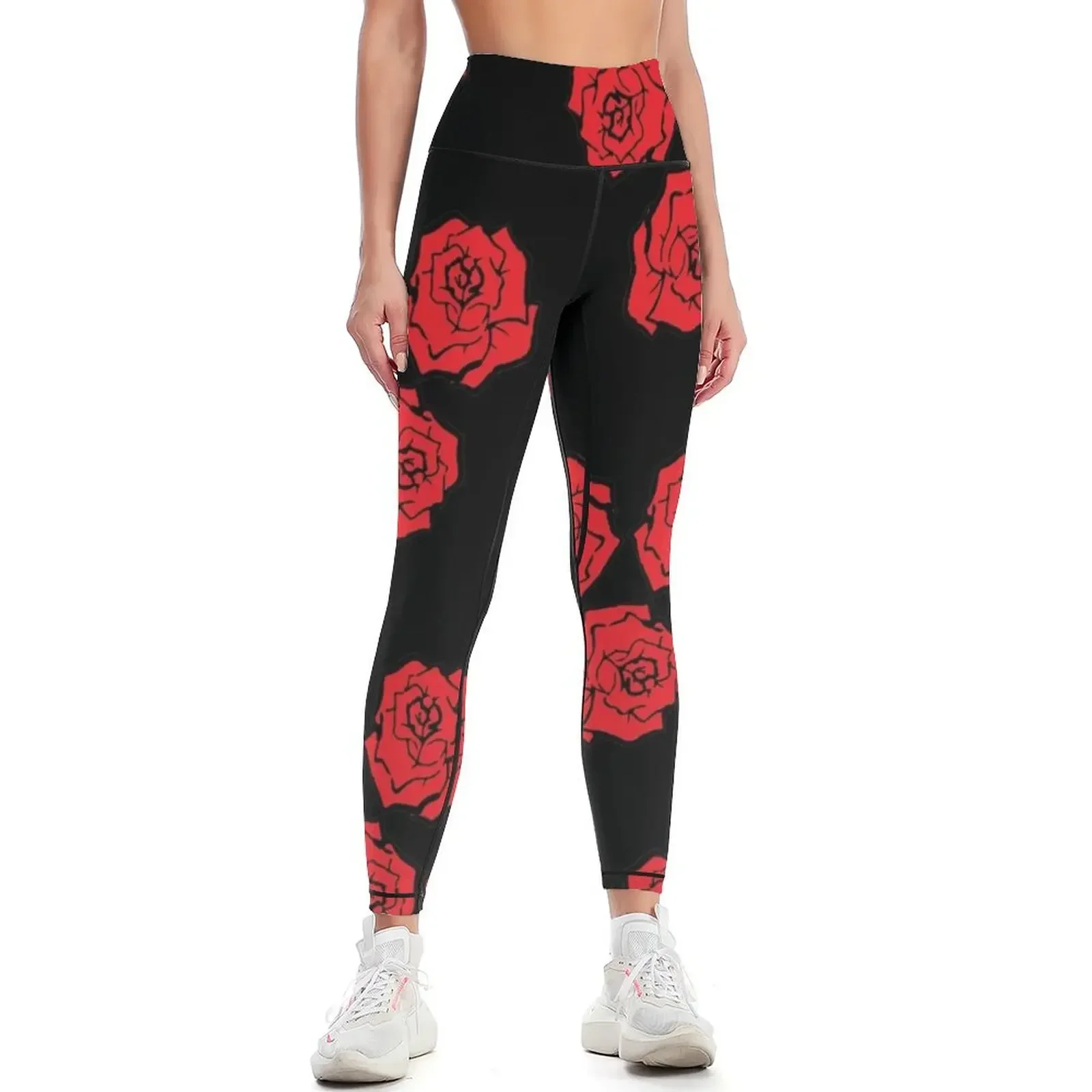 

3 red roses Leggings leggins push up woman Sports pants for fitness set gym legging pants raises butt Womens Leggings