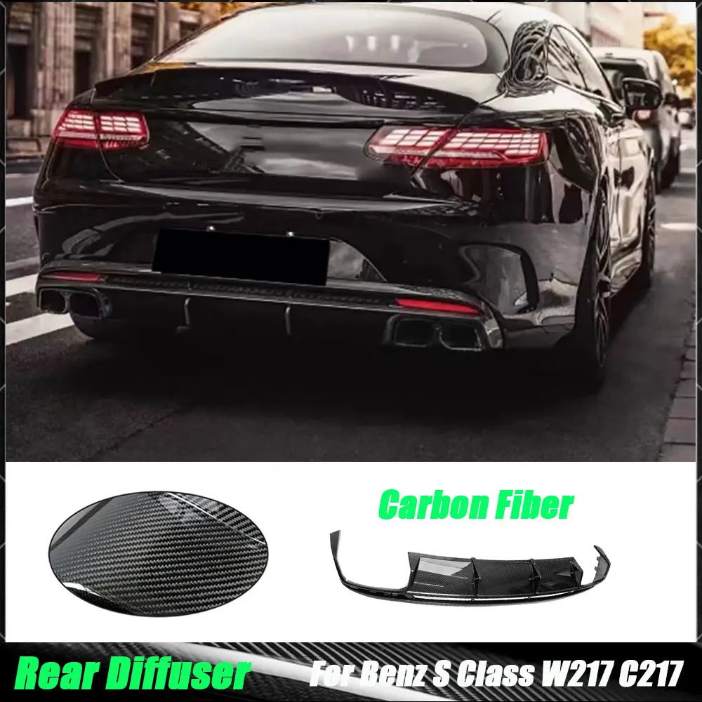 

Задний диффузор из углеродного волокна, спойлер для Benz S Class W217 C217 S63 S65 для AMG Coupe 2014-2019, защита бампера FRP