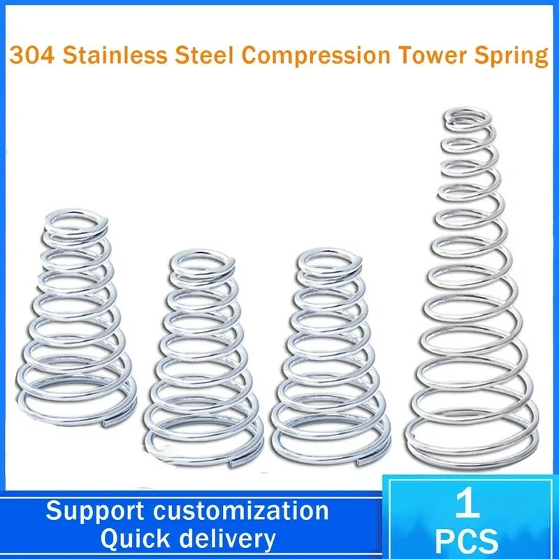 

1pcs/lot 304 Stainless Steel Conical Compression Tower Spring Wire Diameter 0.8mm 1.0mm Support Customization