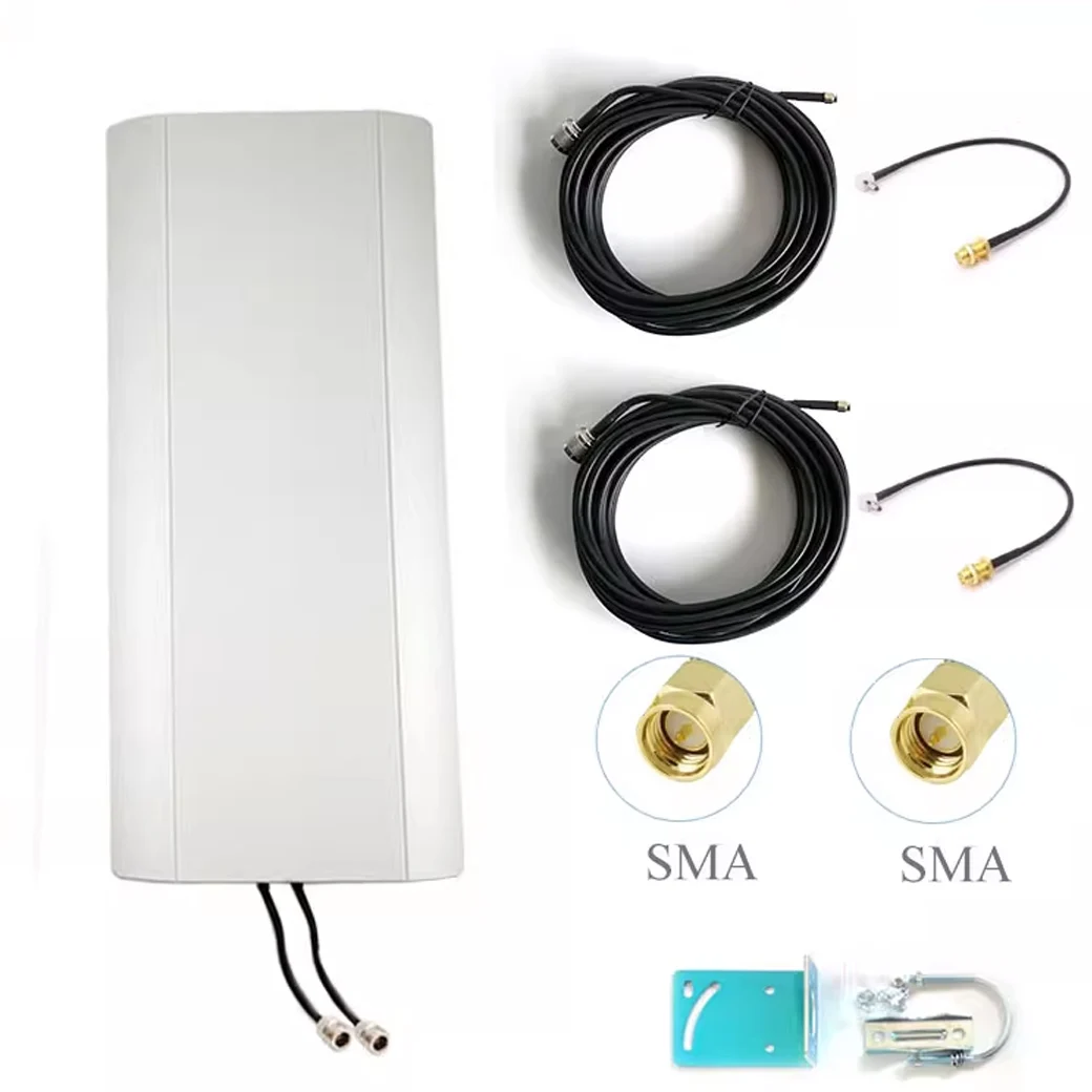 5G 4G LTE Outdoor Antenna High Gain Long Distance Router Mimo Antenna 600-6000mhz 14dBix2 SMA TS9