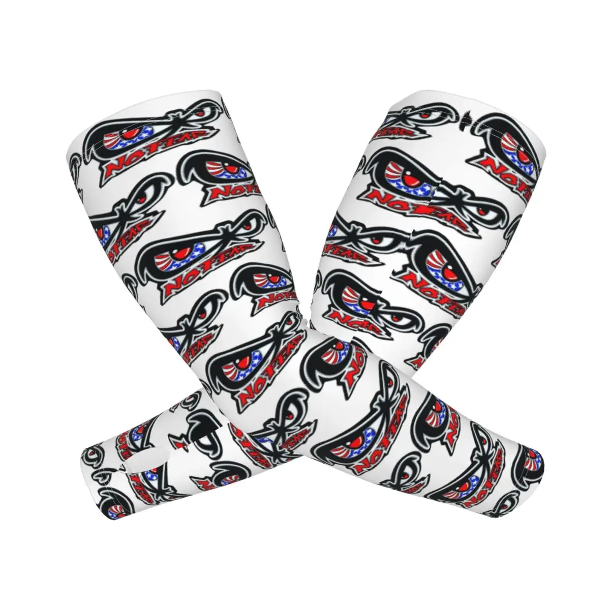 

No Fear No Fear And Eyes Print (2) Outdoor Arm Sleeves Sun UV Protection Cover Summer Ice Silk Cycling Tattoo Sleeves
