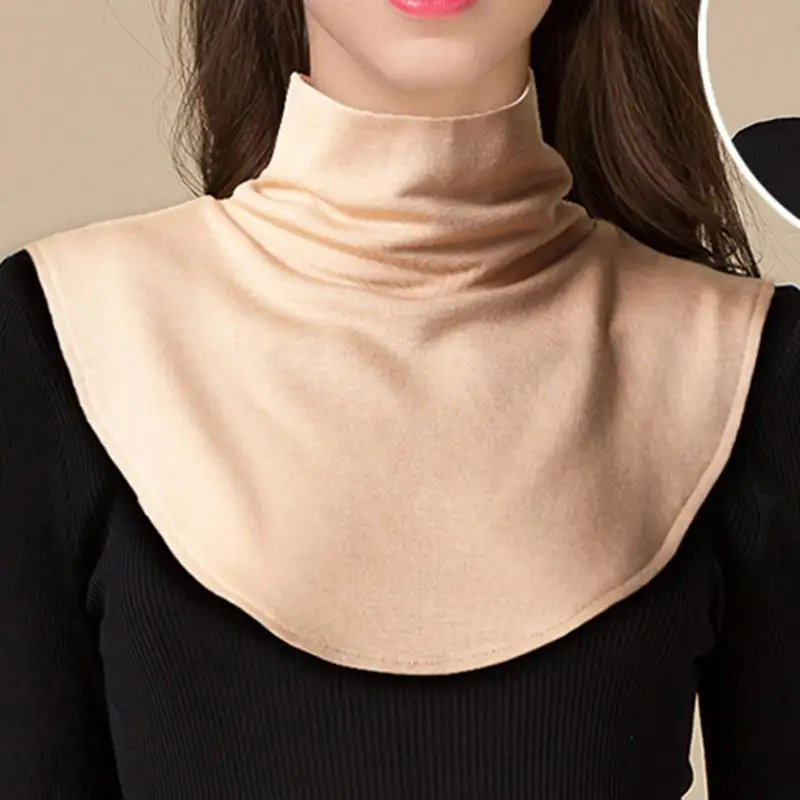 新しい秋冬シルクフリースハイネック偽襟レディースプルオンスカーフ多用途重ね着防寒襟卸売