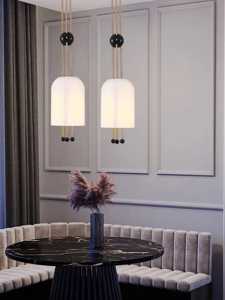 Postmodern White Glass Chandelier Creative Dining Room Lighting Fixtures Innovative Living Room Ceiling Decor Art Lamp Lustres