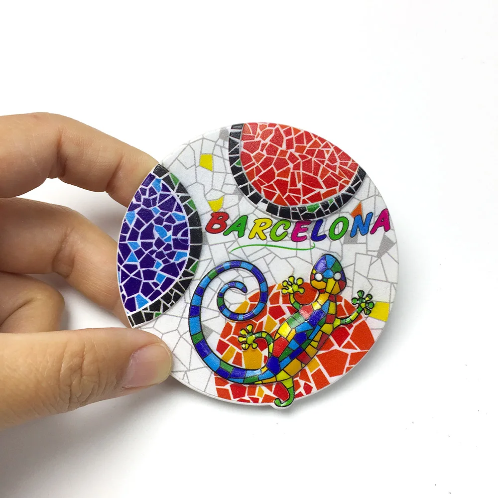 

3D Resin Spain Barcelona Gecko Fridge Magnet - Decorative & Strong Magnets for Kitchen & Home Decor (Cute, Eclectic, Souvenir)