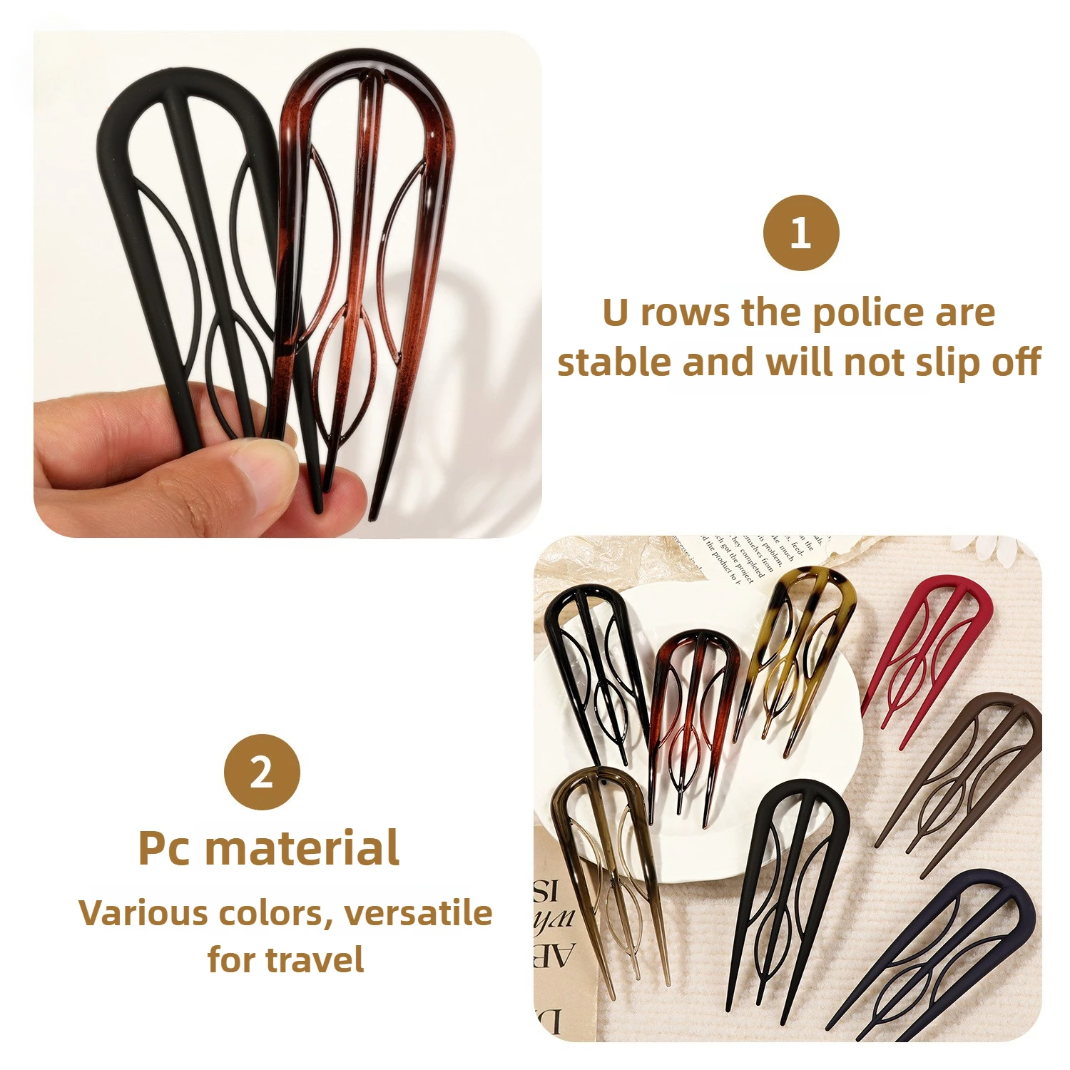 Trendy Branch Hair Stick Double Pronged - Chic PC Plastic Hair Pin for Bun Chignon Secure Hold Large Size