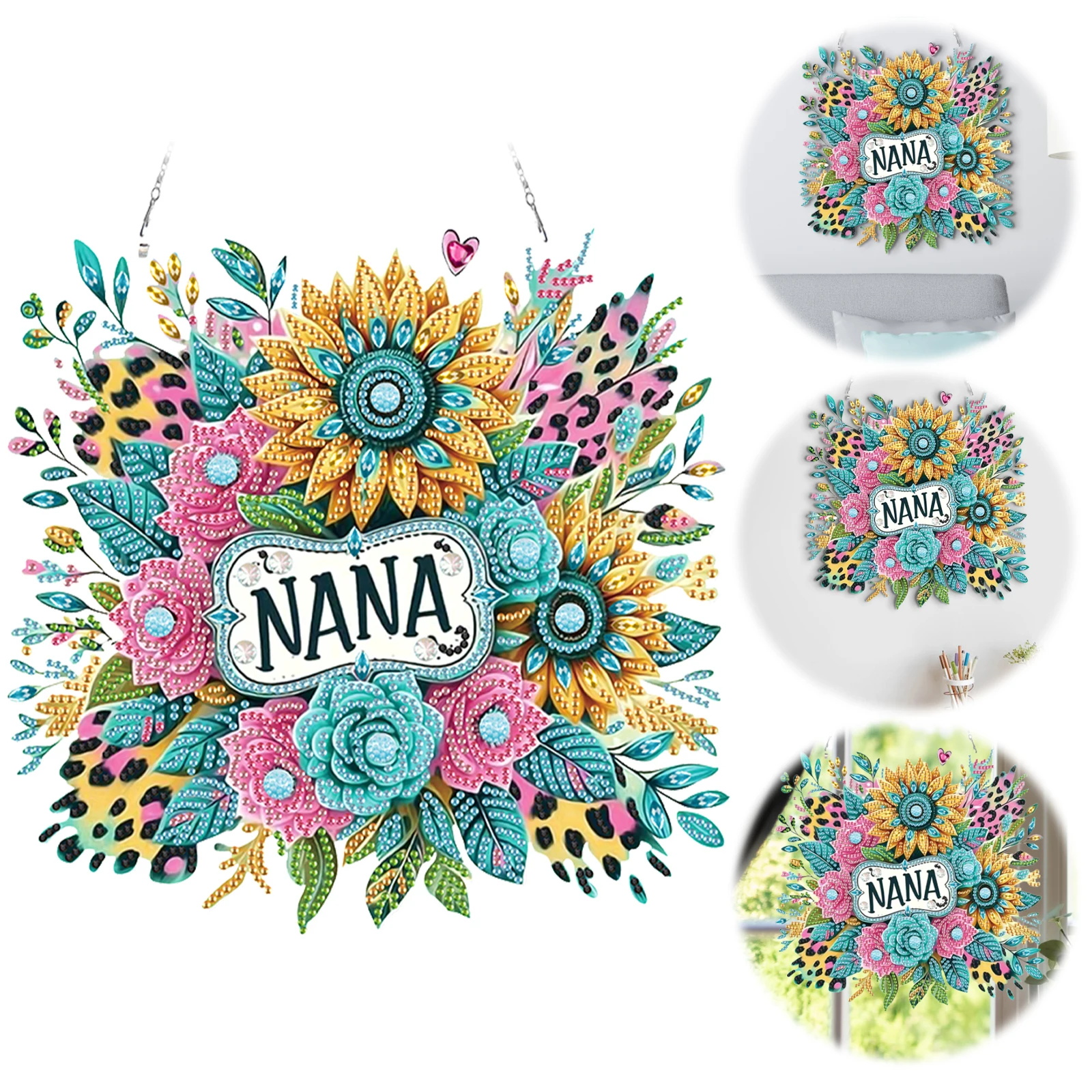 

Набор для алмазной вышивки 2D «Цветы»: Алмазная живопись, подвеска, декор для дома и стен