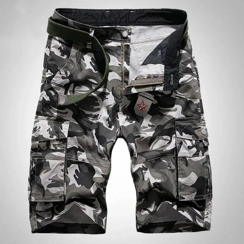 

Military Men Camouflage Tactical Cargo Shorts Summer New Y2k Multiple Pockets Loose Big Size Outdoor Sports Knee Lenght Pants