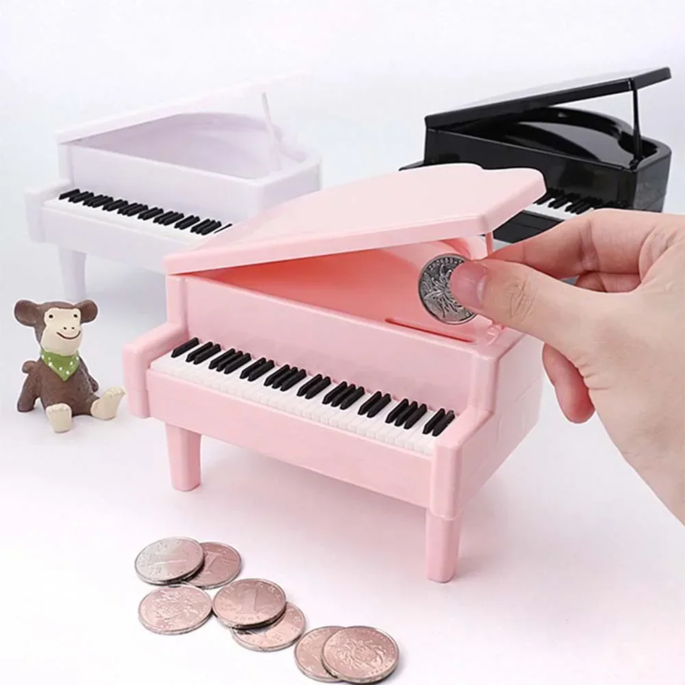 Klavier Design Sparschwein Münzen Spardose Kinder Geld Lagerung Geldkassette Desktop Dekor