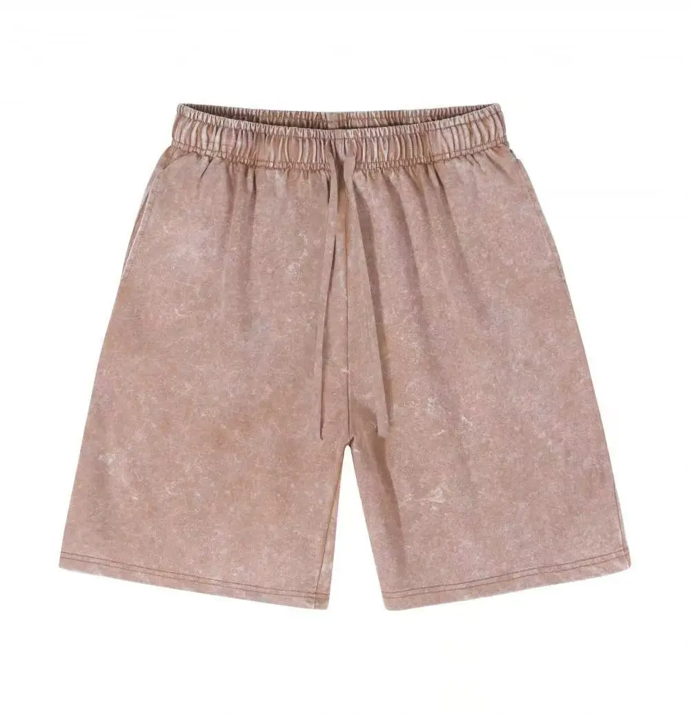 

Унисекс шорты из плотного хлопка 320 г/м² с эффектом винтажного батика, потертые, свободного кроя, в стиле High Street, летние повседневные шорты