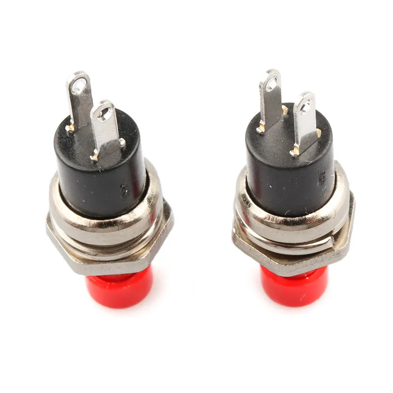 40 pcs SPST Mini Push Momentary Switch Black red yellow green blue white 250V/3A 125V/6A Nomal ON Push OFF