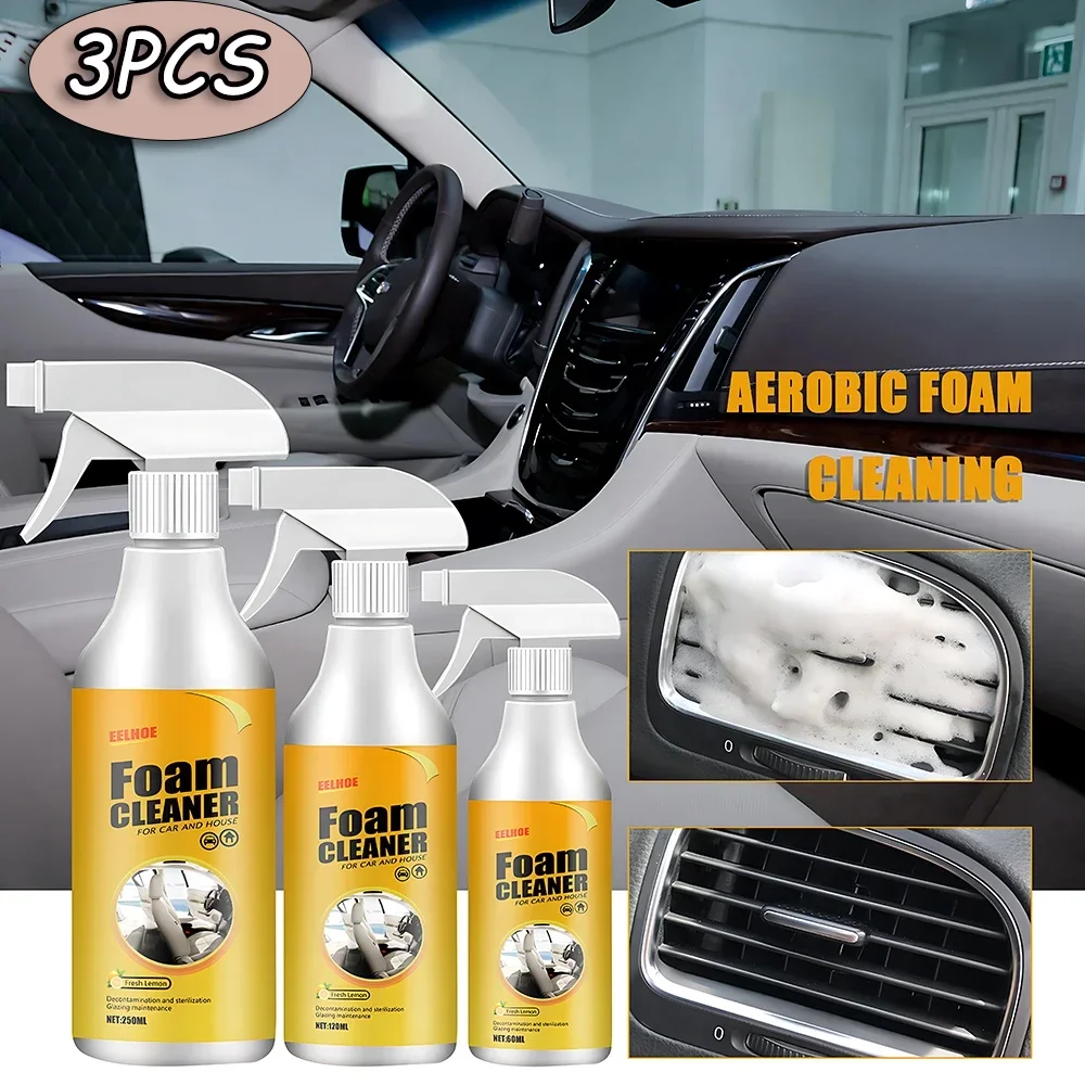 Multifunctional Foam Cleaner Car Interior Stain Removal and Cleaning Leather Seat Foam Cleaner Spray Foam Maintenance Wash Car