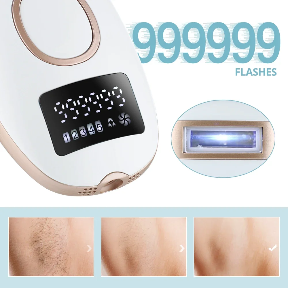 999999 Flashes IPL Laser Hair Removal Device - Home Use, Permanent & Painless