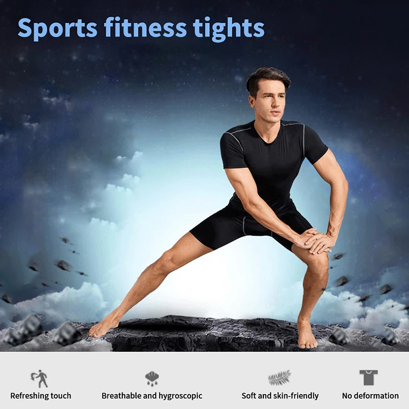 2023 Sport Shorts Male Legging Tight Gym Running Fitness Men Compression Pants Adult Sport Pants M L  Quick-drying Pants