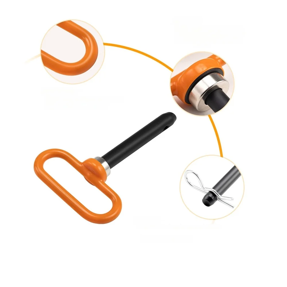 Robust Trailer Hitch Pin Magnet Designed for For garden Equipment with 1.9cm Hitch Hole and Integrated Chain Slot