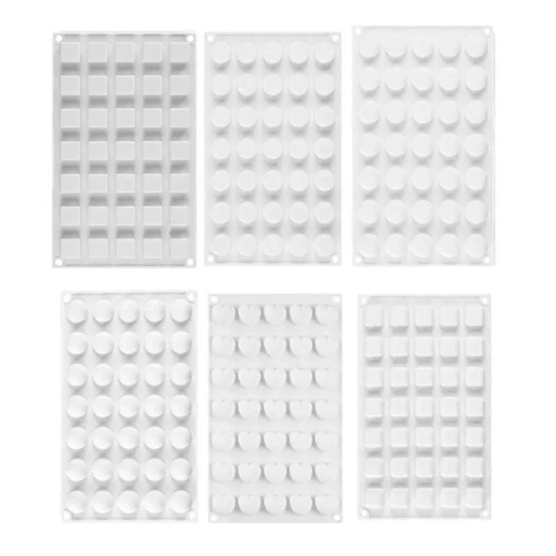35-Cavity Creative Round Gummy Silicone Molds for Baking Mini Semi-Circular Stone-Shaped French Mousse Chocolate Pastry Candy