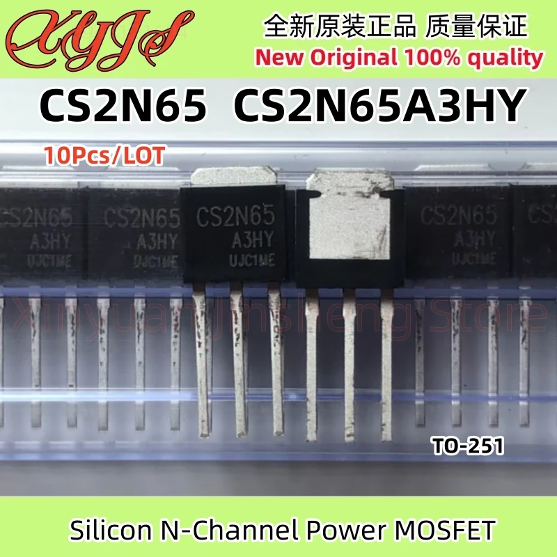 10Pcs/LOT CS2N65 CS2N65A3HY TO-251 CS2N65A3H Silicon N-Channel Power MOSFET Chipset Original New 100% quality