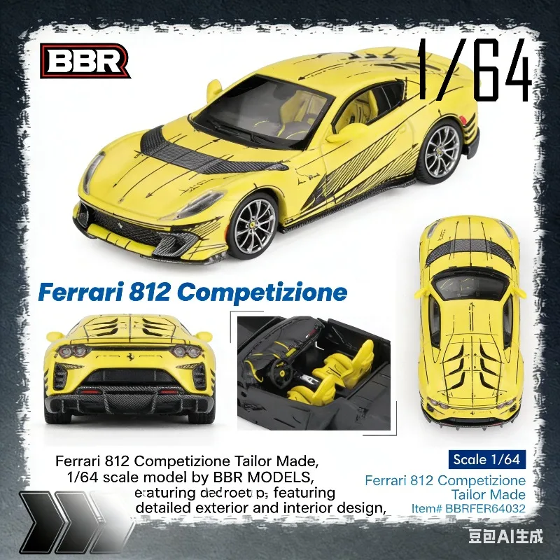 

BBR 1:64 812 Competition — реалистичная статическая модель автомобиля из сплава, праздничный подарок для мальчиков, коллекционная вещь для взрослых.