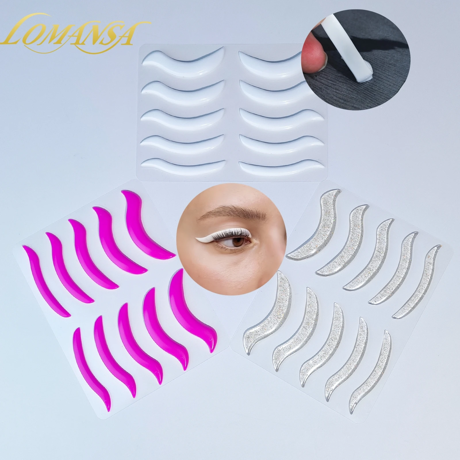 Lomansa Super collant Silicone cils Perm Pad collant cils tige bouclier levage 3D recourbe-cils accessoires santé beauté outil