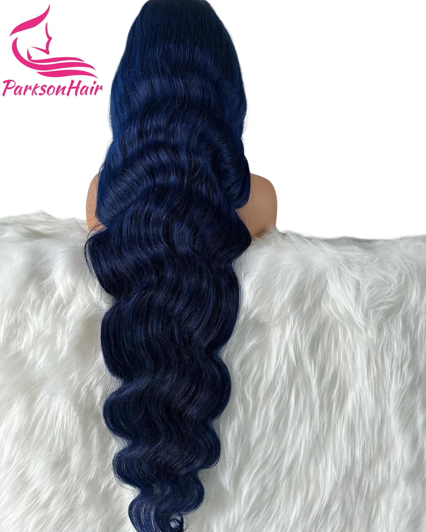 13X6 منتصف الليل الأزرق الشفاف الدانتيل شعر مستعار أمامي خصلات الشعر المستعار الإنسان قبل قطعها الجسم موجة الملونة 13X4 الدانتيل الباروكات الأمامية للنساء #3
