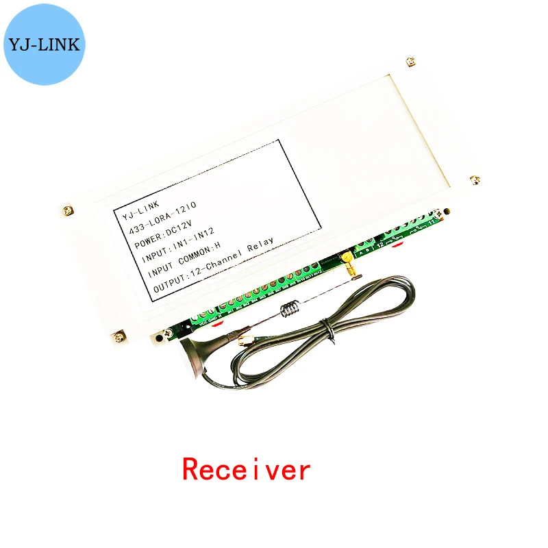 12CH 433MHz Lora Remote I/O Controller Wireless Transmission Point-to-Point Relay Switch Module