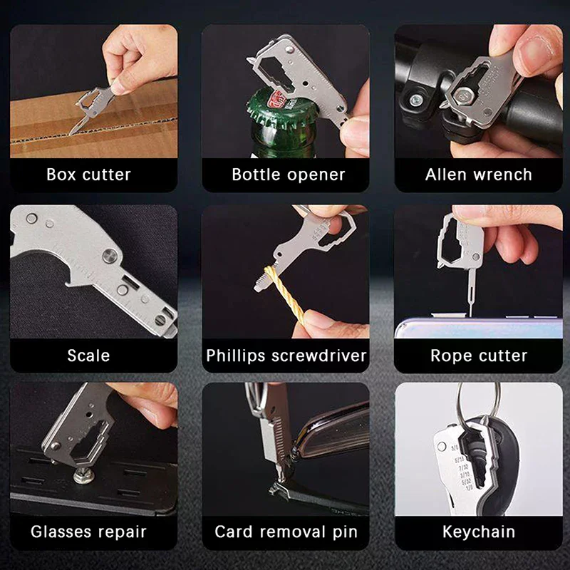 Multifunctional Folding Screwdriver Tool Keychain Portable Mini Emergency Repair Tools Home Use Outdoor Edc Multi-tools