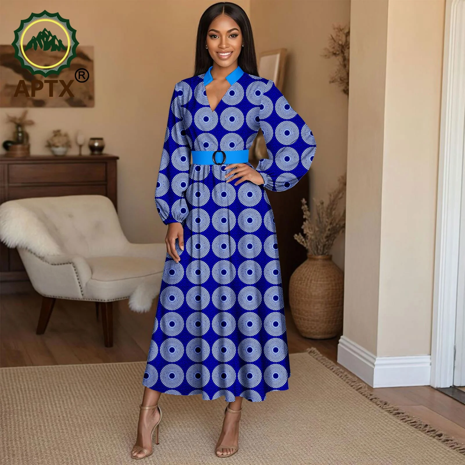 فساتين أفريقية للنساء بأكمام طويلة مطبوعة ملابس Dashiki ملابس أنقرة ملابس ميدي لحفلات الزفاف والسهرات 2525134 #6