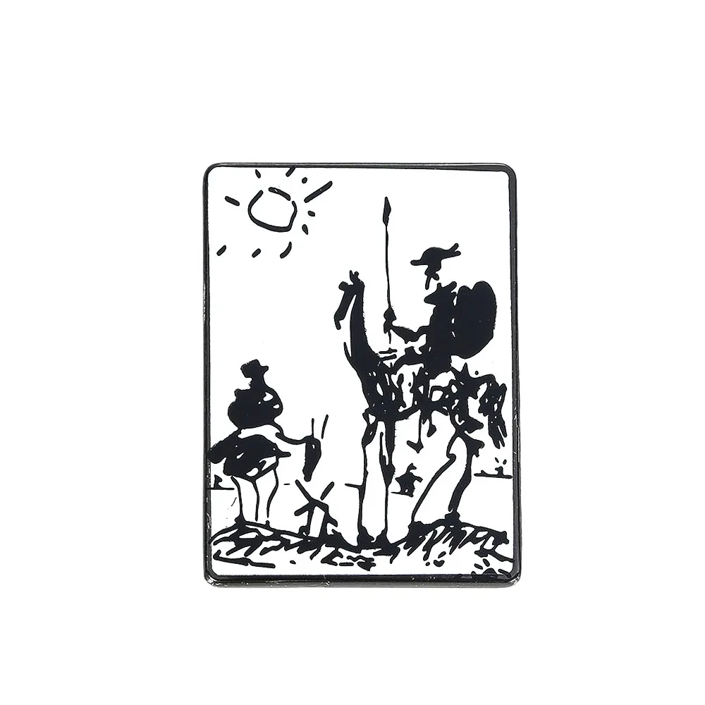 Pablo Picasso Don Quixote Anstecknadel, Vintage-Ölgemälde-Brosche aus dem Jahr 1955, Graffiti-Schmuck, Geschenk für Künstler – Detail 1
