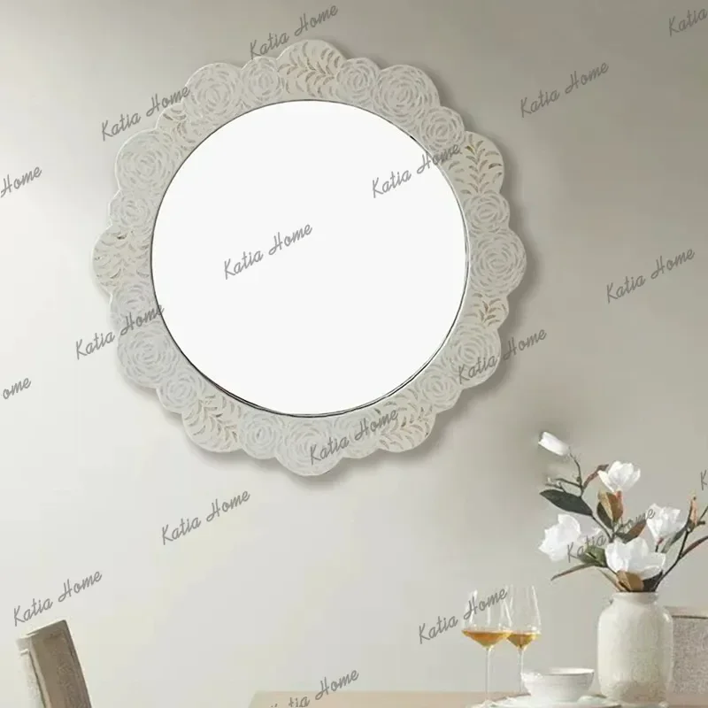 PG Original European Natural Shell Wall Mirror, Luxury Decor Vanity Mirror for Bathroom Sink Counter