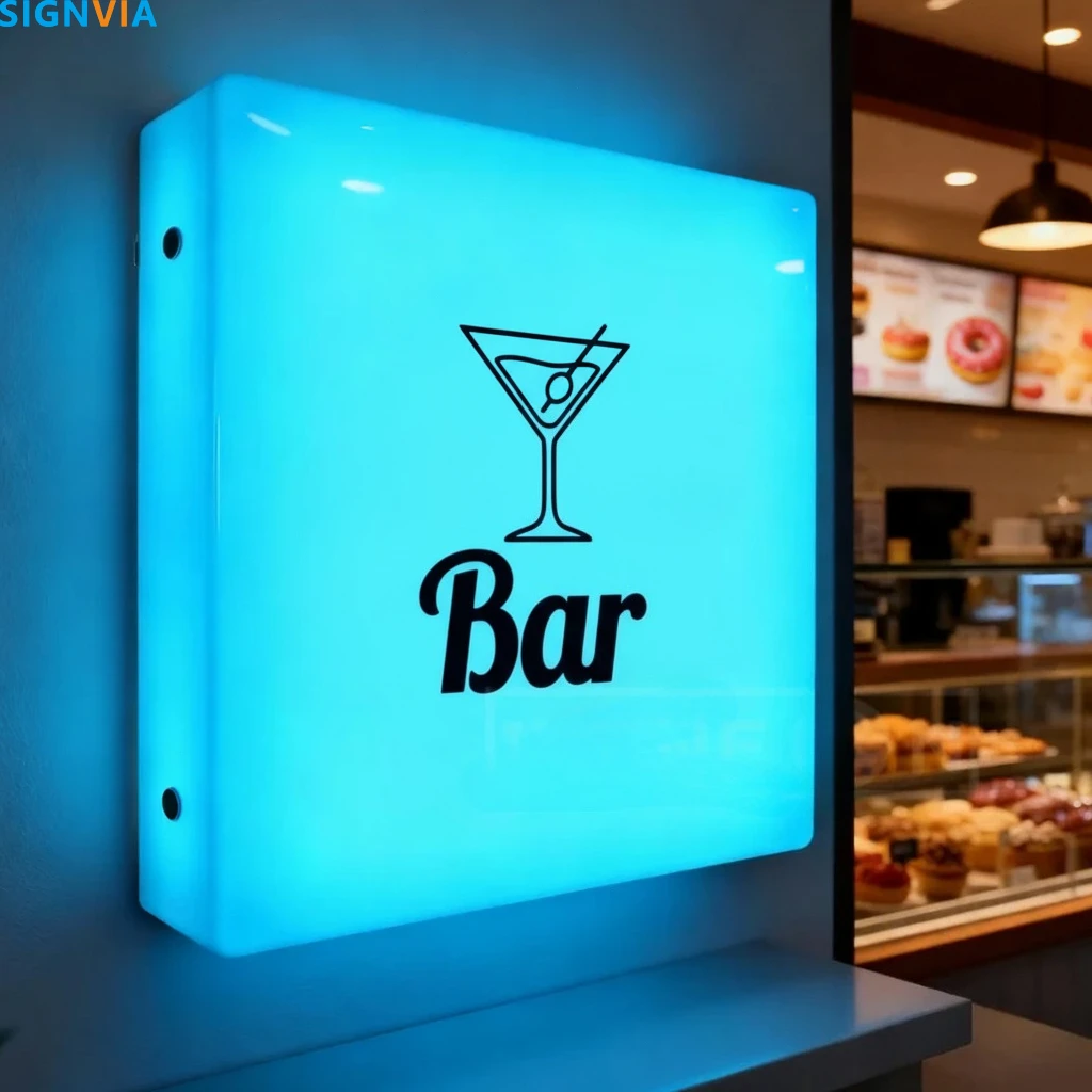 Custom Led Light box Signs Metal Sign Personal Design Signage Waterproof Wall Decorations Business Acrylic Logo Bright Home Box
