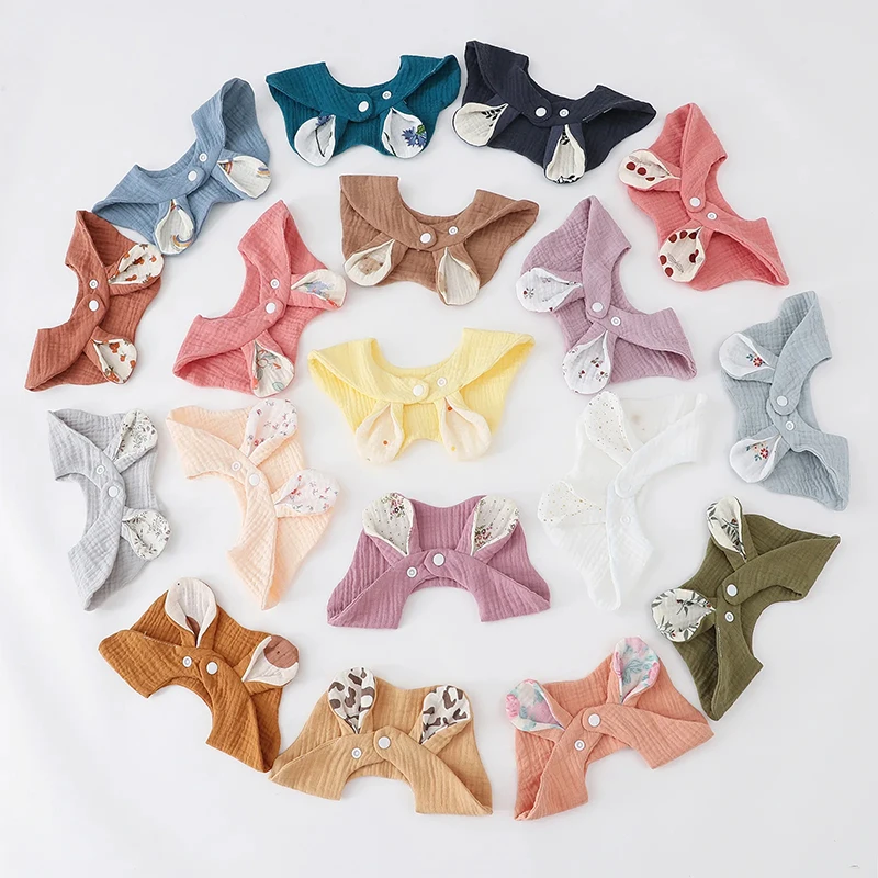 

100% Cotton Baby Bandana Drool Bibs ,Cute Ear Muslin Bibs for Boys Girls Newborn Infant for Drooling and Teething