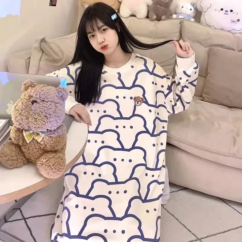 Plus Size 5XL 150KG Winter Fleece Night Dress Pajama Women Night Shirts Nightgowns Sleepwear for Sleeping Warm sleepwear