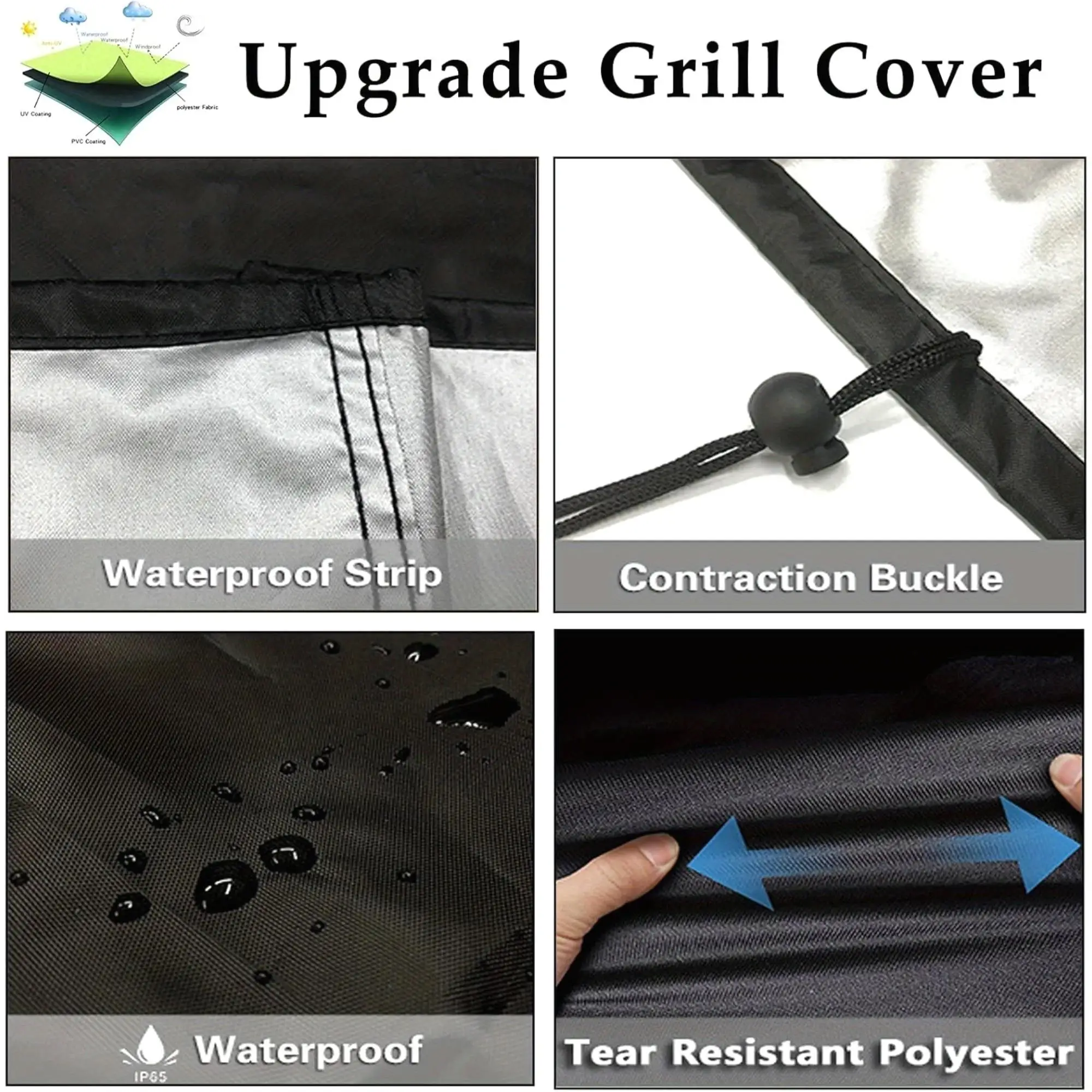 for outdoor BBQ Grill Cover - Heavy Duty Waterproof 58x24x46 Gas Grill Cover (Black) for All-Weather