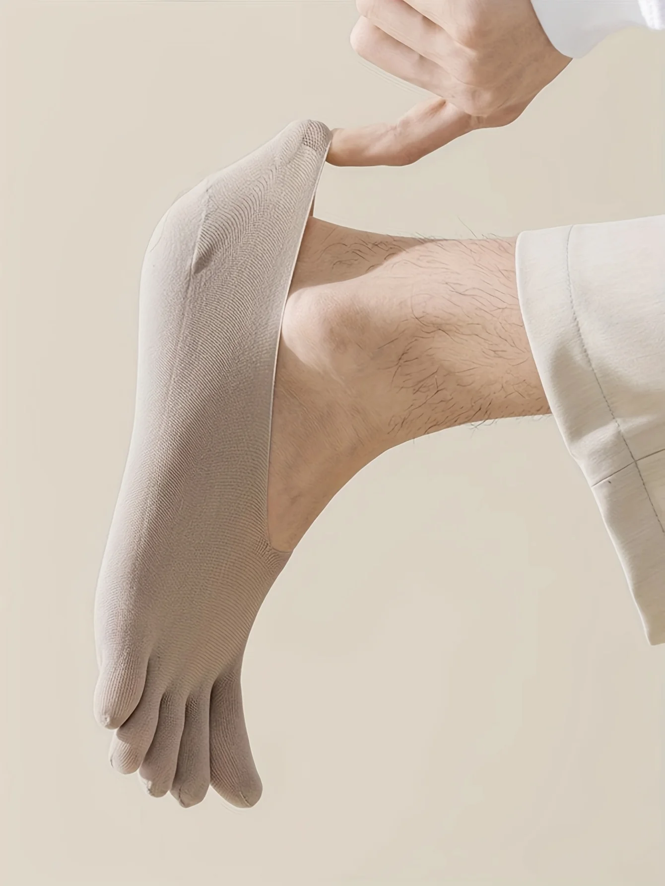 3/5 Paar Herren-Fünf-Zehen-Socken, Split-Toe-Socken, niedrig geschnittene, unsichtbare No-Show-Socken, rutschfeste Silikonsocken, dünne Socken für den Sommer – Detail 6