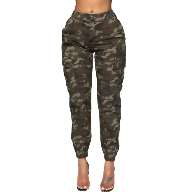 Damesbroek Mode Nieuwe Vergrote Hoge Taille Multi Pocket Camouflage Werkbroek Street Fashion Retro Casual Broek