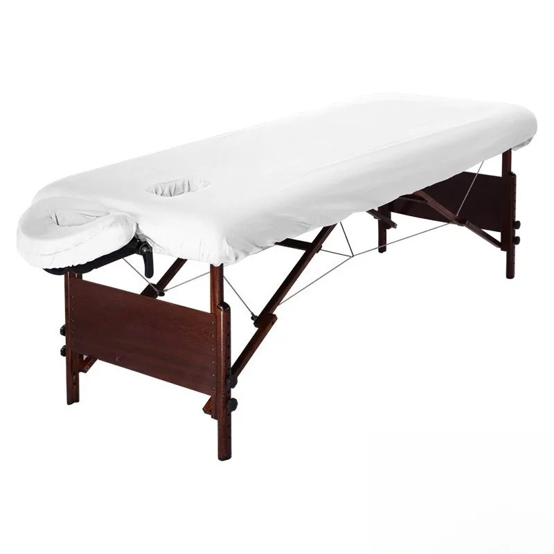 Solid Color Microfiber Massage Table Sheet Set 3pcs/Set Premium Salon SPA Bed Cover Flat Fitted Sheet Kit with Face Cradle Cover