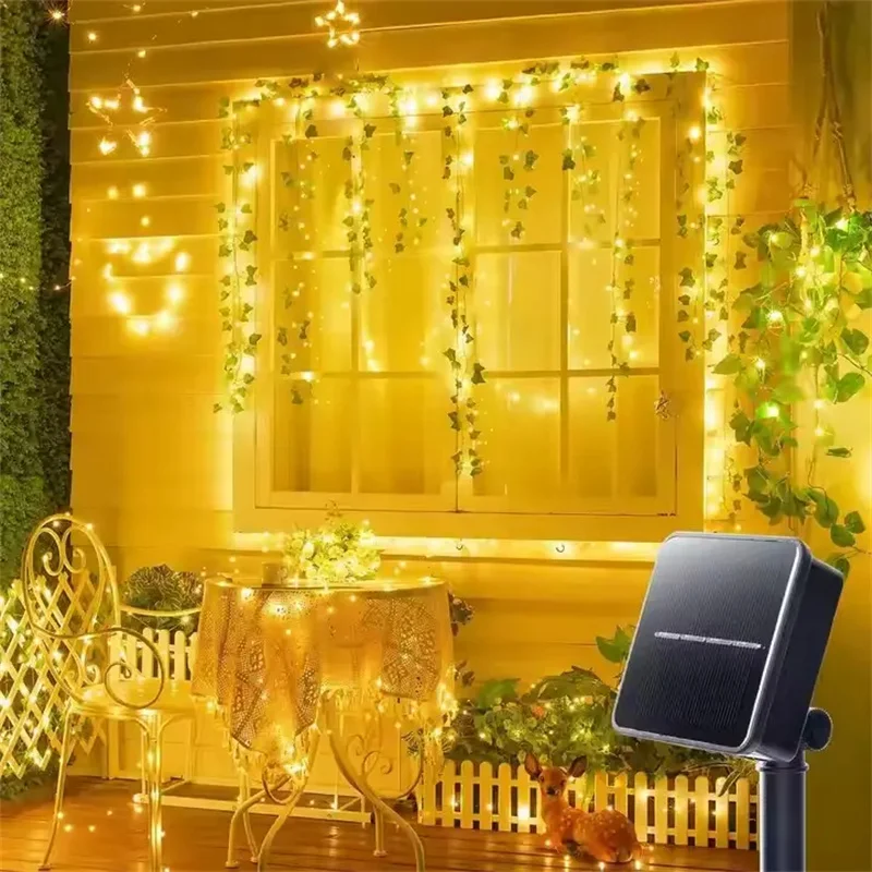 Solar Lights Maple Leaf Fairy Lights Waterproof Outdoor Garland 10M/5M/2M Solar Lamp Christmas Garden Wedding Party Decoration