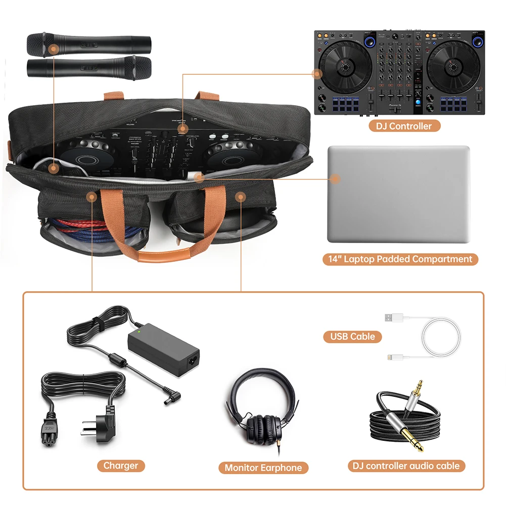 EVA Hard Carrying Case For Pioneer DJ DDJ-400 DDJ-FLX4 X6 X104 DDJ-REV1 DJ DDJ-200 800 Portable 2-Channel Controller Storage Bag